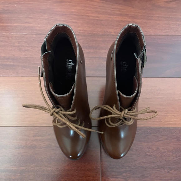 Brown Charles David platform booties - almost brand new - Picture 6 of 6